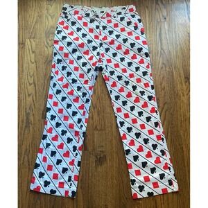 Royal & Awesome Golf Pants Mens Size 36x32 Playing Cards AOP Hearts Spades Vegas